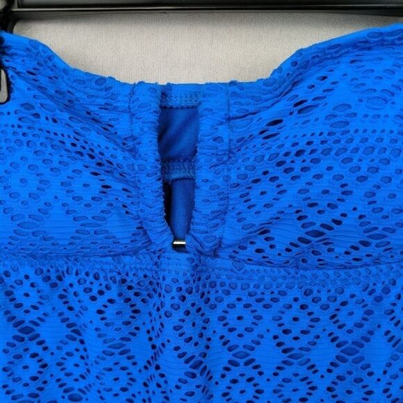 STYLUS Womens Swimsuit Top Size XS Blue Halter Ta - Picture 4 of 4